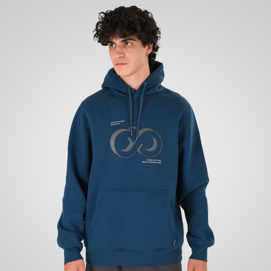 262MTOP-1146 HOODIE WITH HIGH DENSITY. THREE LAYERED PRINT (BRUSHED FLEECE) PACIFIC BLUE