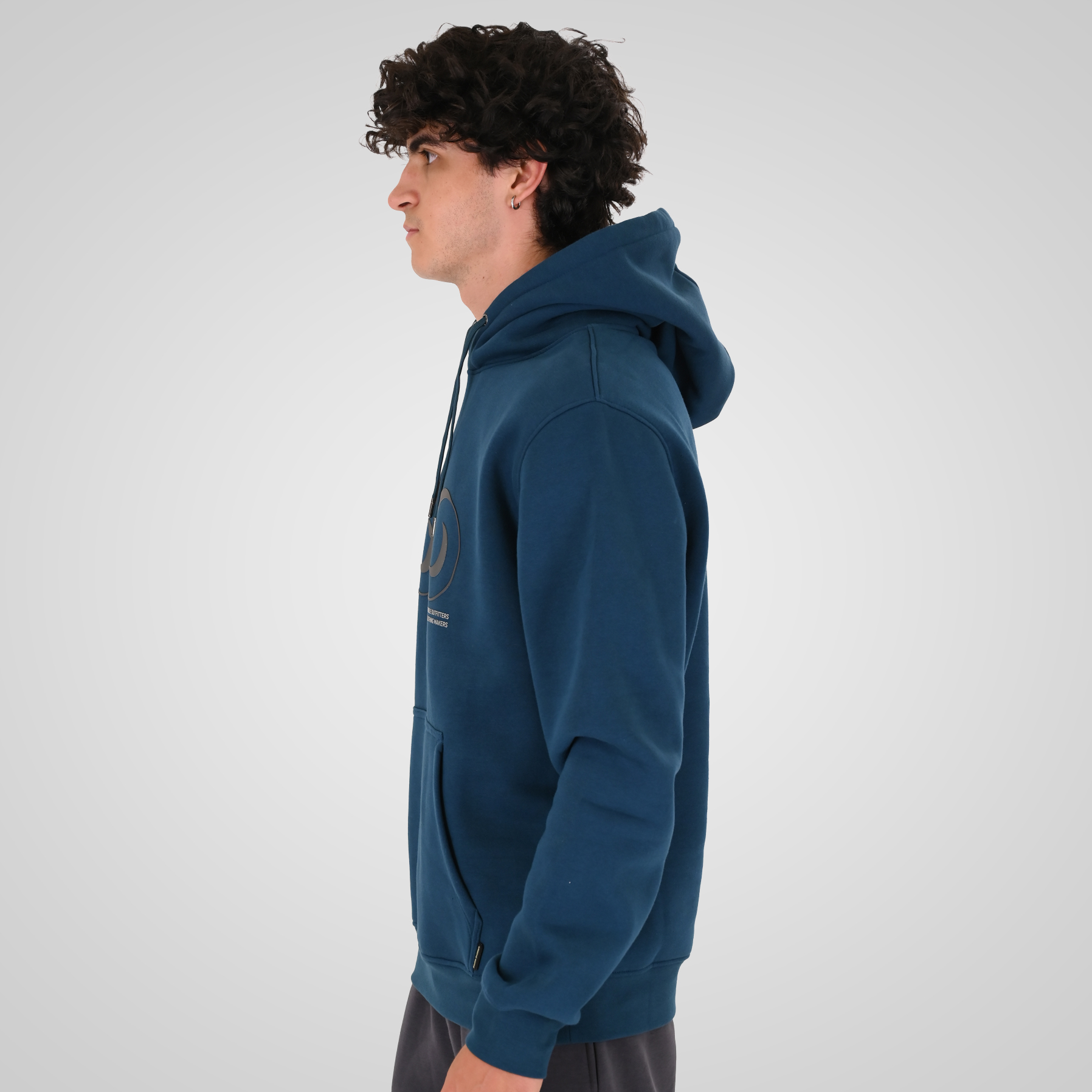 262MTOP-1146 HOODIE WITH HIGH DENSITY. THREE LAYERED PRINT (BRUSHED FLEECE) PACIFIC BLUE - Image 3