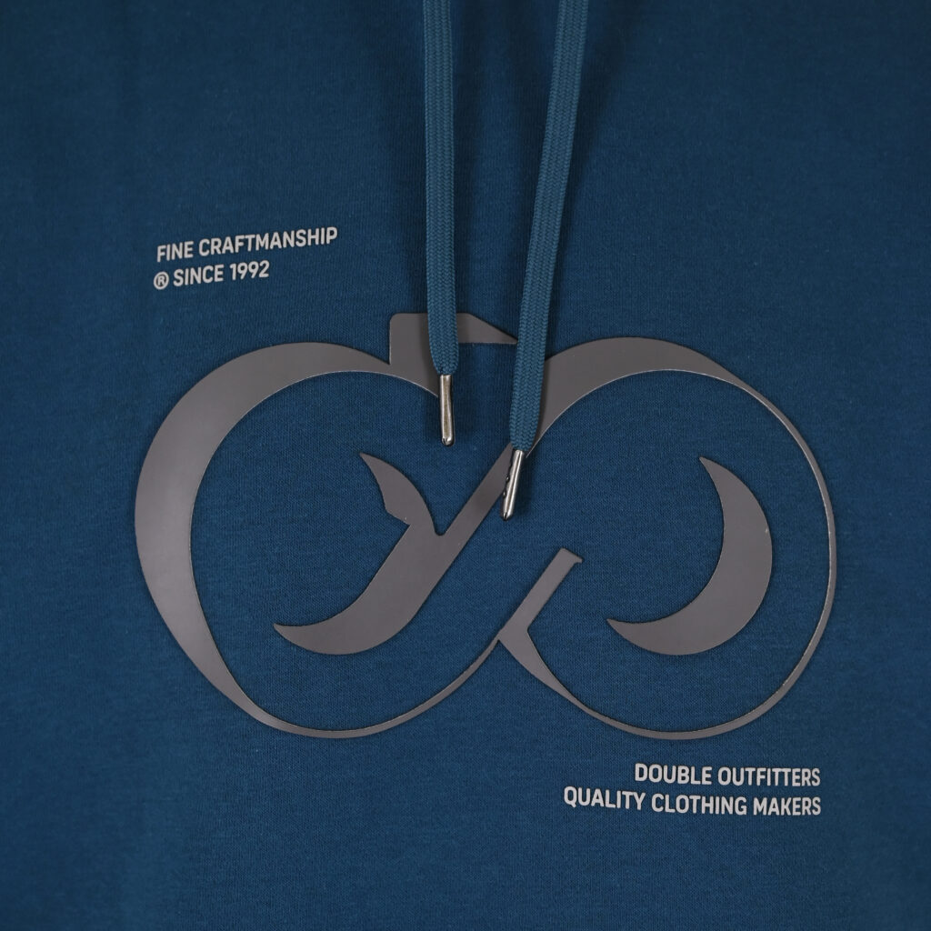 262MTOP-1146 HOODIE WITH HIGH DENSITY. THREE LAYERED PRINT (BRUSHED FLEECE) PACIFIC BLUE