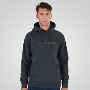 262MTOP-1147 HOODIE WITH HIGH DENSITY PRINT (BRUSHED FLEECE) ANTHRACITE