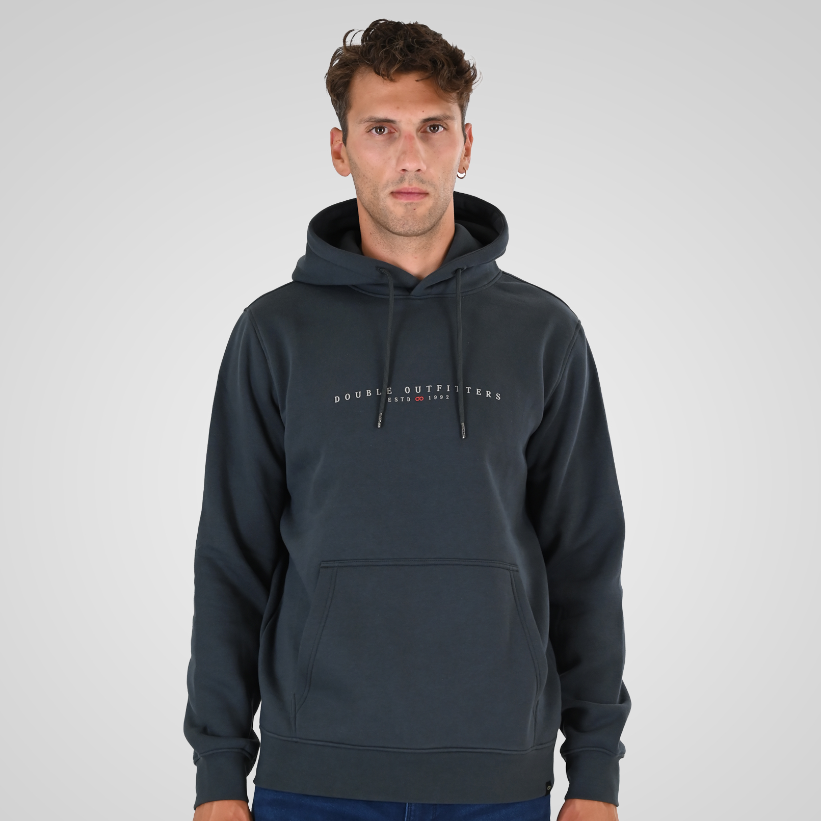262MTOP-1147 HOODIE WITH HIGH DENSITY PRINT (BRUSHED FLEECE) ANTHRACITE - Image 1