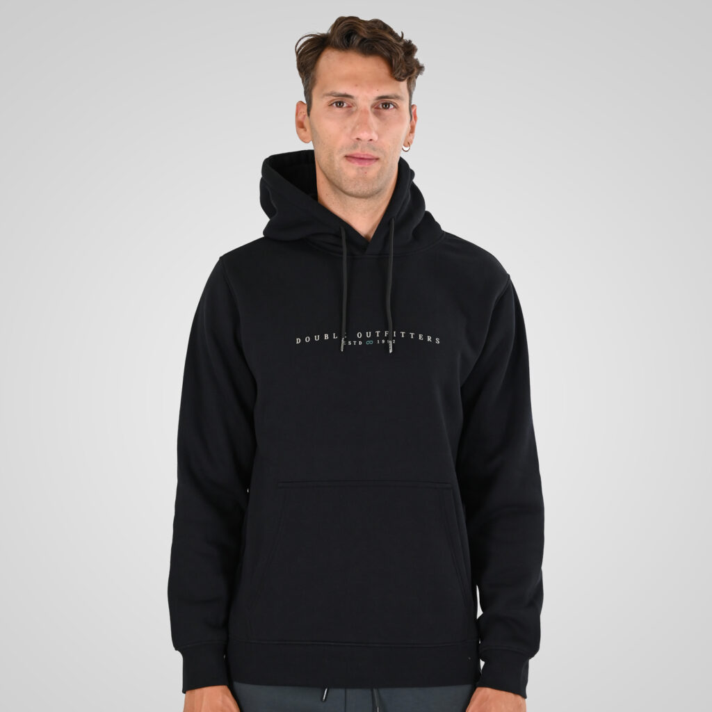 262MTOP-1147 HOODIE WITH HIGH DENSITY PRINT (BRUSHED FLEECE) BLACK