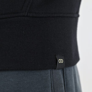 262MTOP-1147 HOODIE WITH HIGH DENSITY PRINT (BRUSHED FLEECE) BLACK - Image 6
