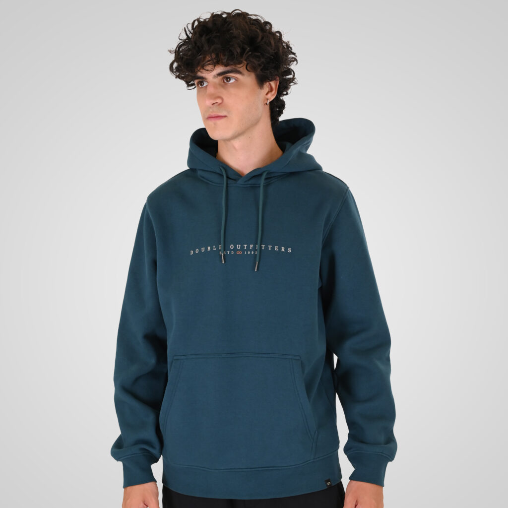 262MTOP-1147 HOODIE WITH HIGH DENSITY PRINT (BRUSHED FLEECE) DEEP TEAL