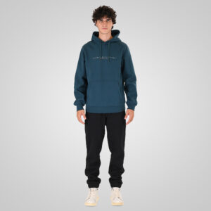 262MTOP-1147 HOODIE WITH HIGH DENSITY PRINT (BRUSHED FLEECE) DEEP TEAL