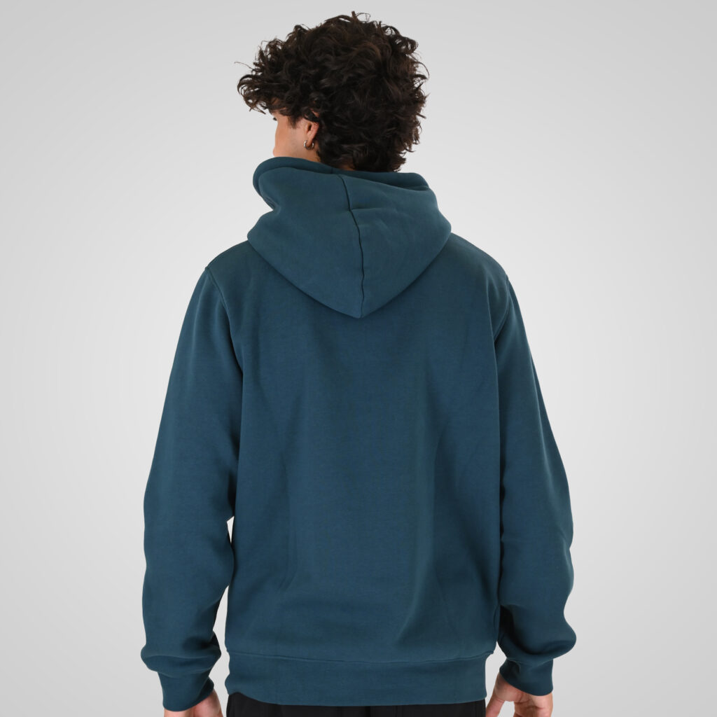 262MTOP-1147 HOODIE WITH HIGH DENSITY PRINT (BRUSHED FLEECE) DEEP TEAL