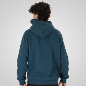 262MTOP-1147 HOODIE WITH HIGH DENSITY PRINT (BRUSHED FLEECE) DEEP TEAL - Image 4