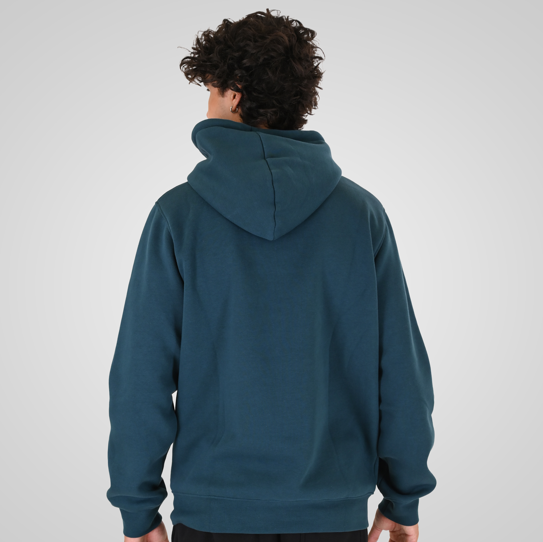 262MTOP-1147 HOODIE WITH HIGH DENSITY PRINT (BRUSHED FLEECE) DEEP TEAL - Image 4