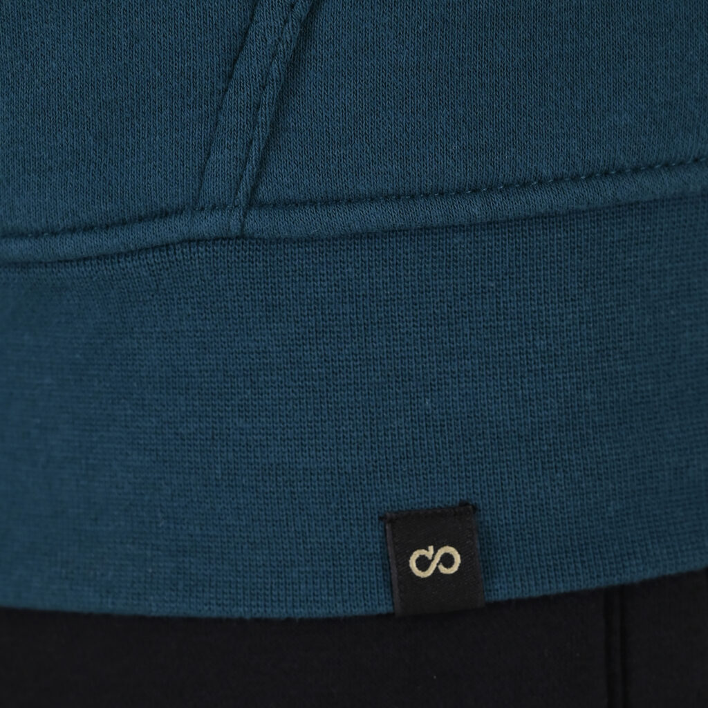 262MTOP-1147 HOODIE WITH HIGH DENSITY PRINT (BRUSHED FLEECE) DEEP TEAL