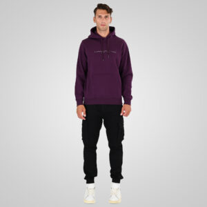 262MTOP-1147 HOODIE WITH HIGH DENSITY PRINT (BRUSHED FLEECE) DK RASPBERRY