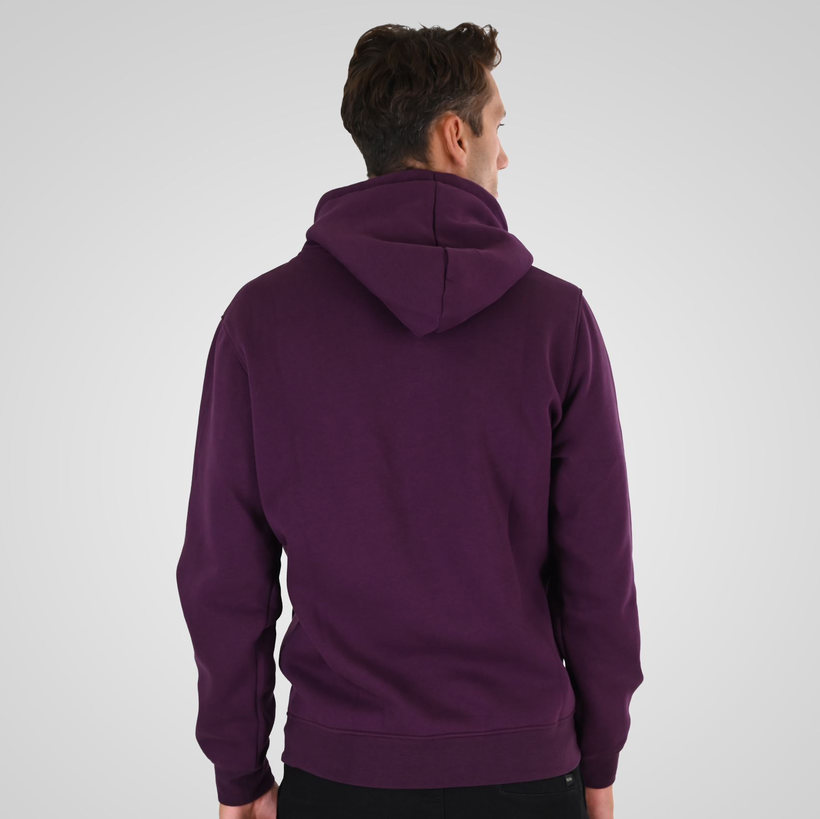 262MTOP-1147 HOODIE WITH HIGH DENSITY PRINT (BRUSHED FLEECE) DK RASPBERRY - Image 4