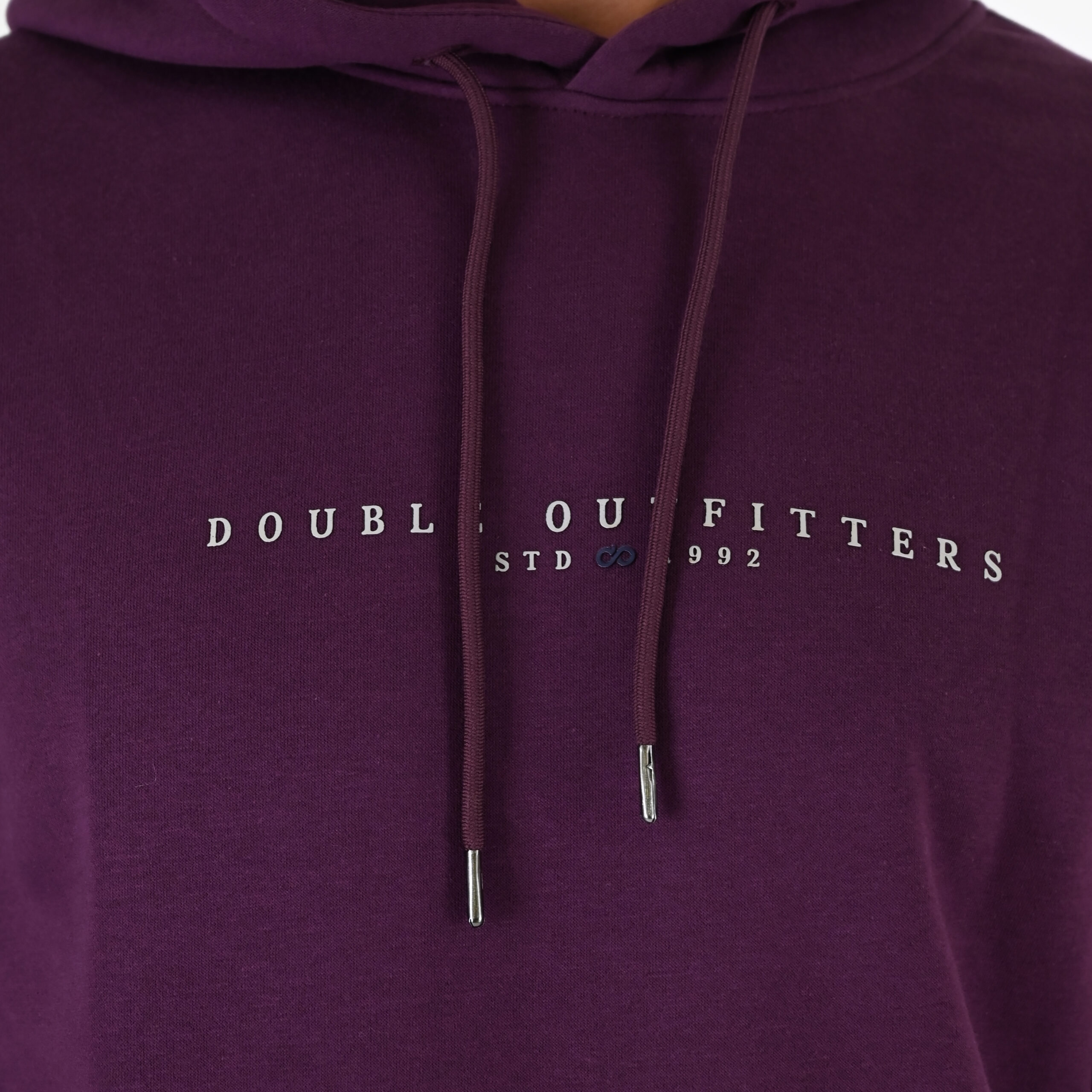262MTOP-1147 HOODIE WITH HIGH DENSITY PRINT (BRUSHED FLEECE) DK RASPBERRY - Image 5