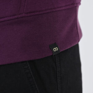 262MTOP-1147 HOODIE WITH HIGH DENSITY PRINT (BRUSHED FLEECE) DK RASPBERRY - Image 6
