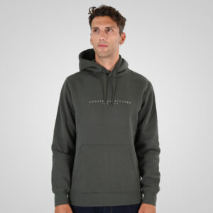 262MTOP-1147 HOODIE WITH HIGH DENSITY PRINT (BRUSHED FLEECE) KHAKI