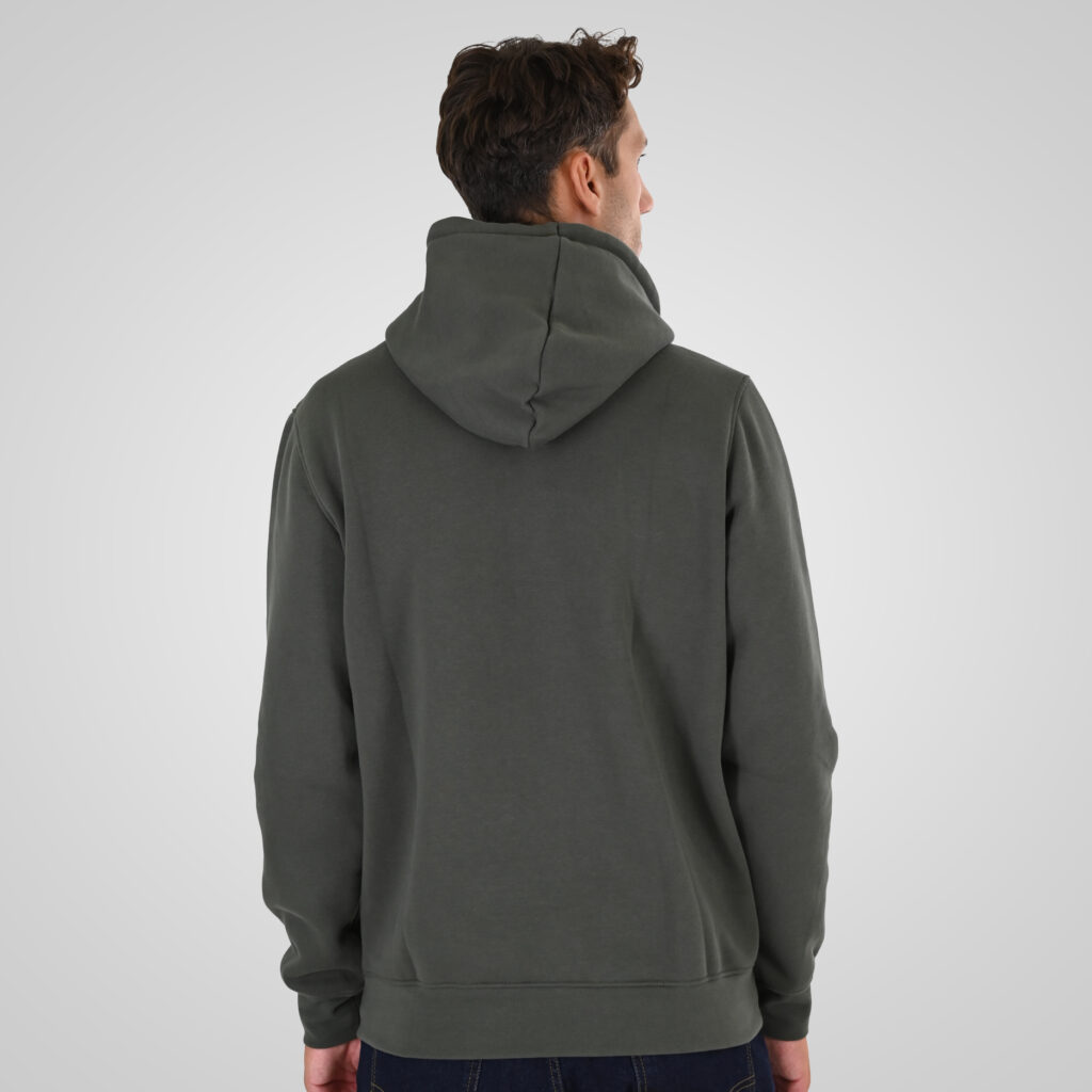 262MTOP-1147 HOODIE WITH HIGH DENSITY PRINT (BRUSHED FLEECE) KHAKI