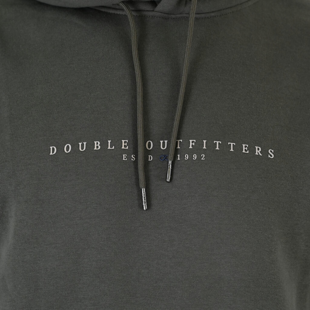 262MTOP-1147 HOODIE WITH HIGH DENSITY PRINT (BRUSHED FLEECE) KHAKI