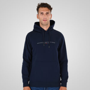262MTOP-1147 HOODIE WITH HIGH DENSITY PRINT (BRUSHED FLEECE) NAVY