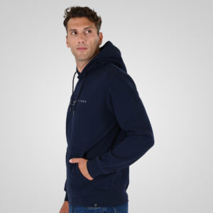 262MTOP-1147 HOODIE WITH HIGH DENSITY PRINT (BRUSHED FLEECE) NAVY - Image 3