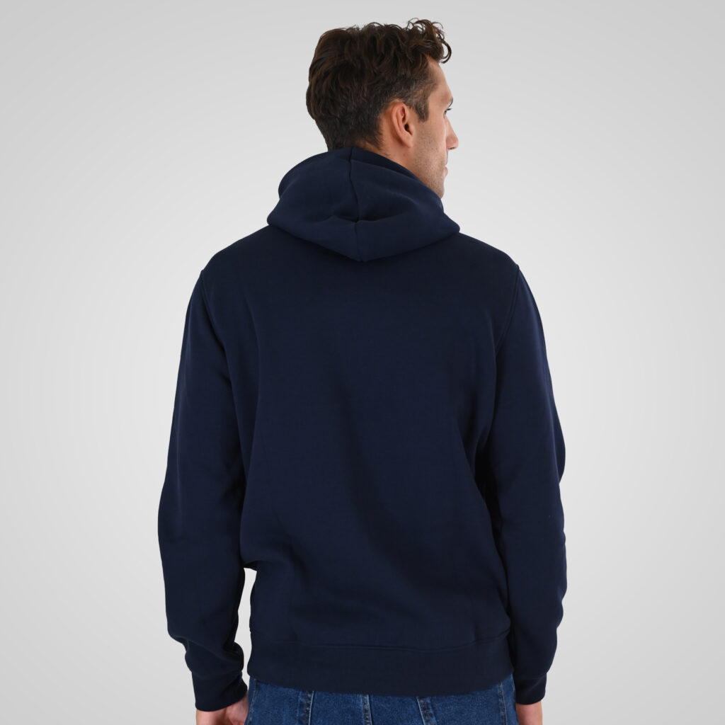 262MTOP-1147 HOODIE WITH HIGH DENSITY PRINT (BRUSHED FLEECE) NAVY