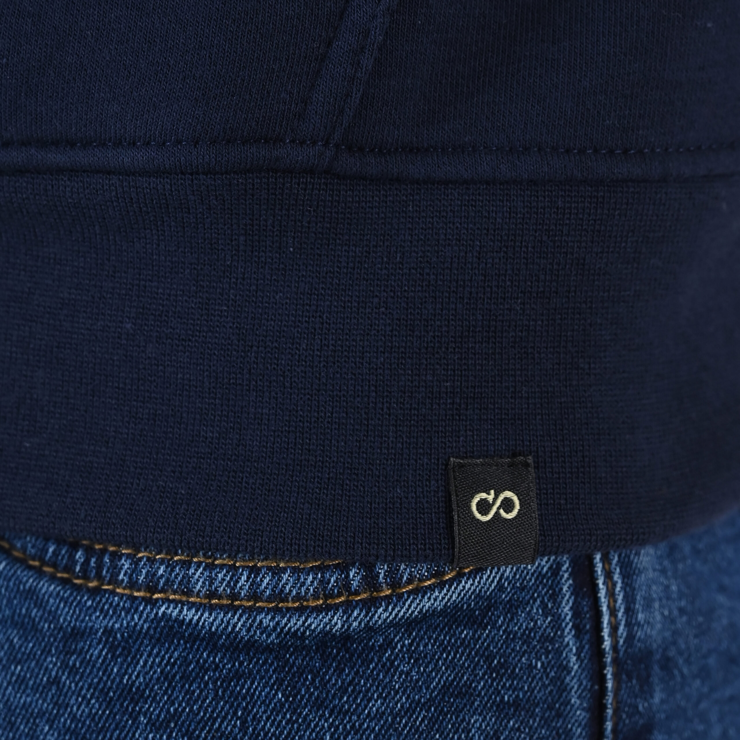 262MTOP-1147 HOODIE WITH HIGH DENSITY PRINT (BRUSHED FLEECE) NAVY - Image 6