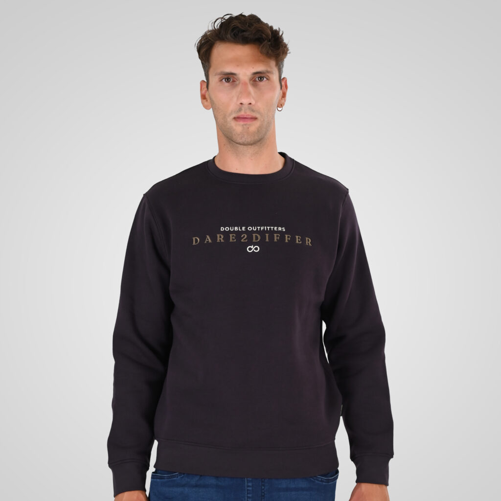 262MTOP-1151 CREWNECK TOP WITH 3D AND DENSE EMBROIDERY (BRUSHED FLEECE) AUBERGINE