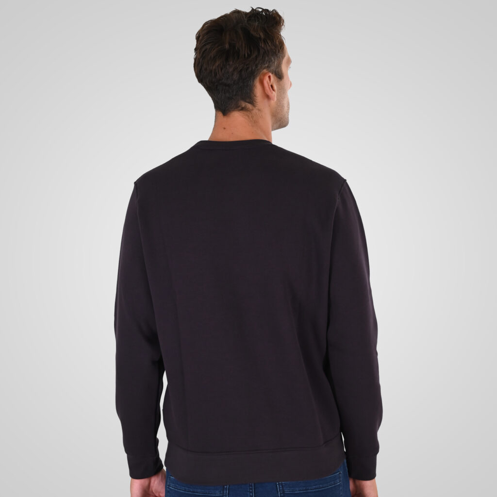 262MTOP-1151 CREWNECK TOP WITH 3D AND DENSE EMBROIDERY (BRUSHED FLEECE) AUBERGINE