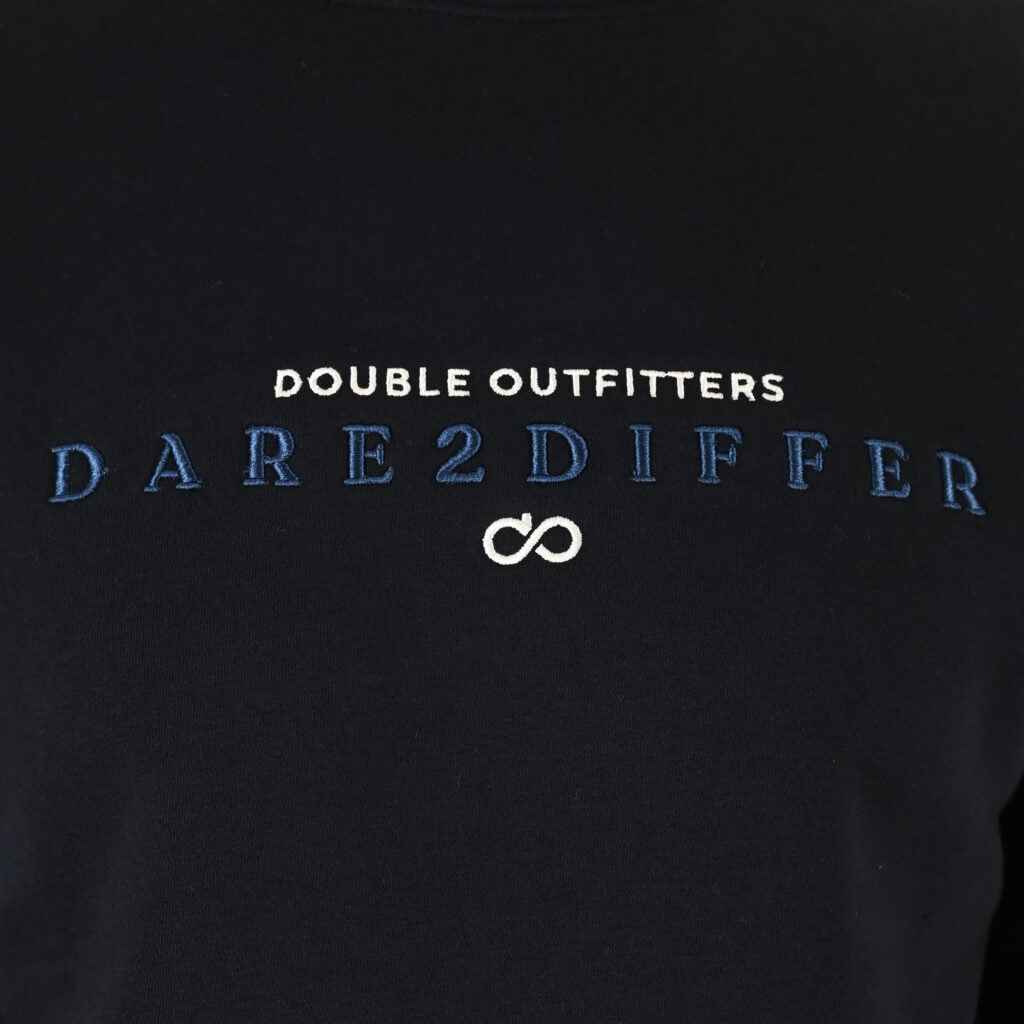 262MTOP-1151 CREWNECK TOP WITH 3D AND DENSE EMBROIDERY (BRUSHED FLEECE) BLACK
