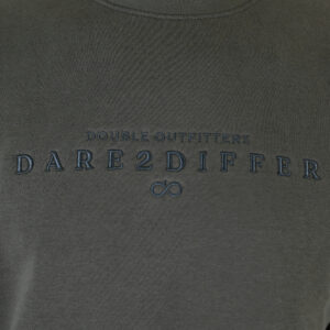 262MTOP-1151 CREWNECK TOP WITH 3D AND DENSE EMBROIDERY (BRUSHED FLEECE) KHAKI - Image 5