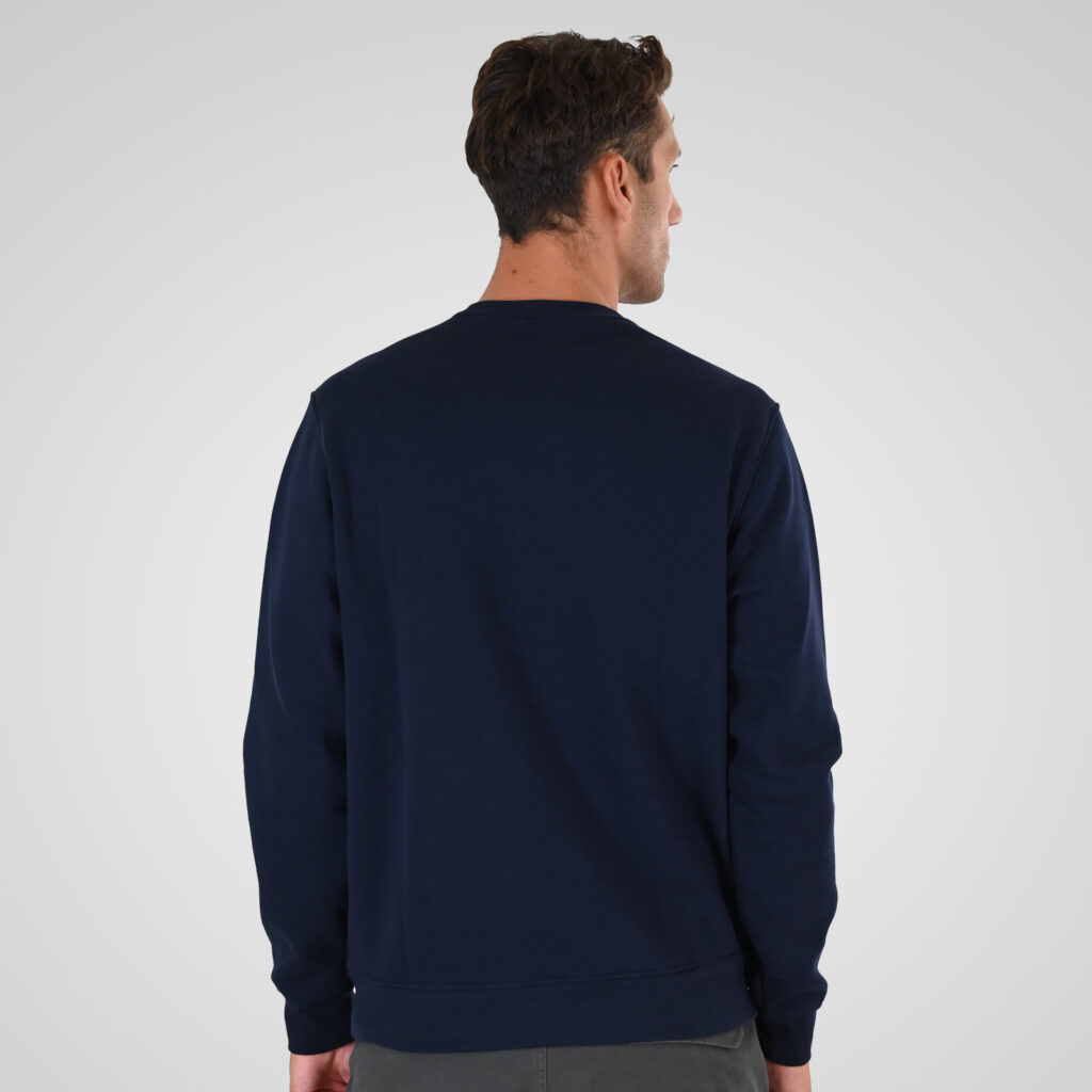 262MTOP-1151 CREWNECK TOP WITH 3D AND DENSE EMBROIDERY (BRUSHED FLEECE) NAVY