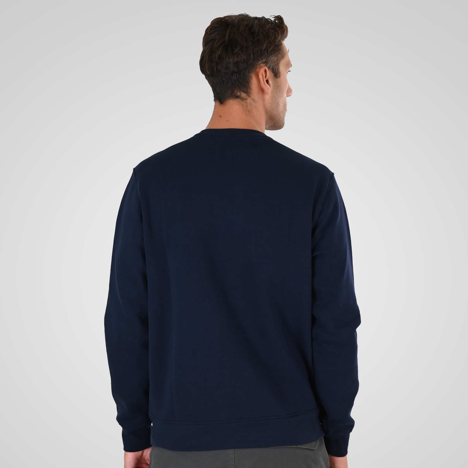 262MTOP-1151 CREWNECK TOP WITH 3D AND DENSE EMBROIDERY (BRUSHED FLEECE) NAVY - Image 4