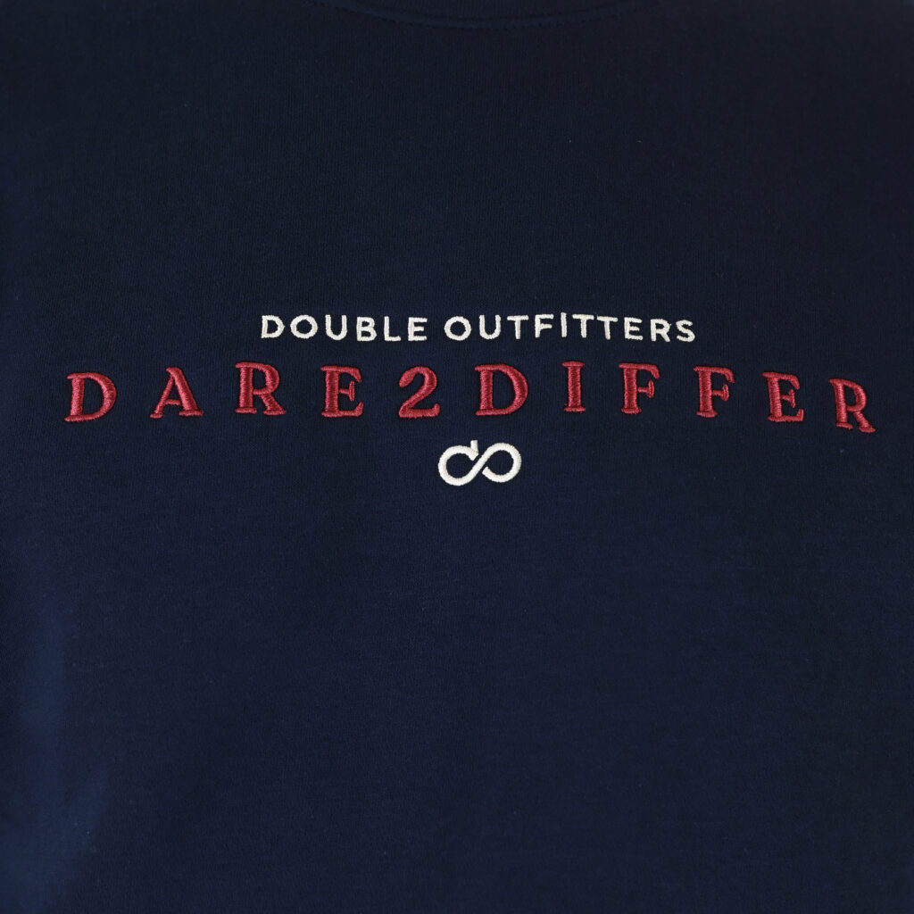 262MTOP-1151 CREWNECK TOP WITH 3D AND DENSE EMBROIDERY (BRUSHED FLEECE) NAVY