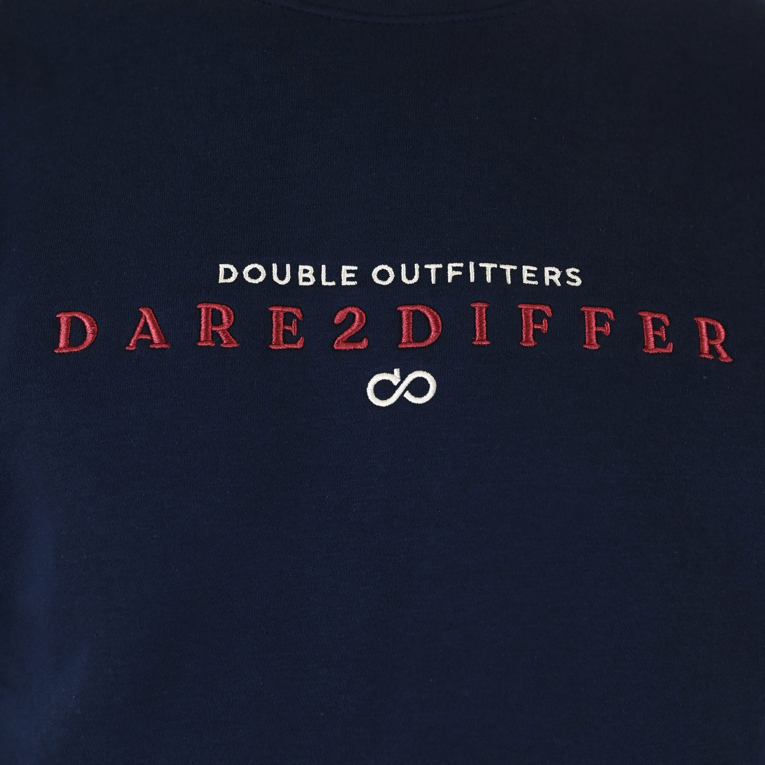 262MTOP-1151 CREWNECK TOP WITH 3D AND DENSE EMBROIDERY (BRUSHED FLEECE) NAVY - Image 5