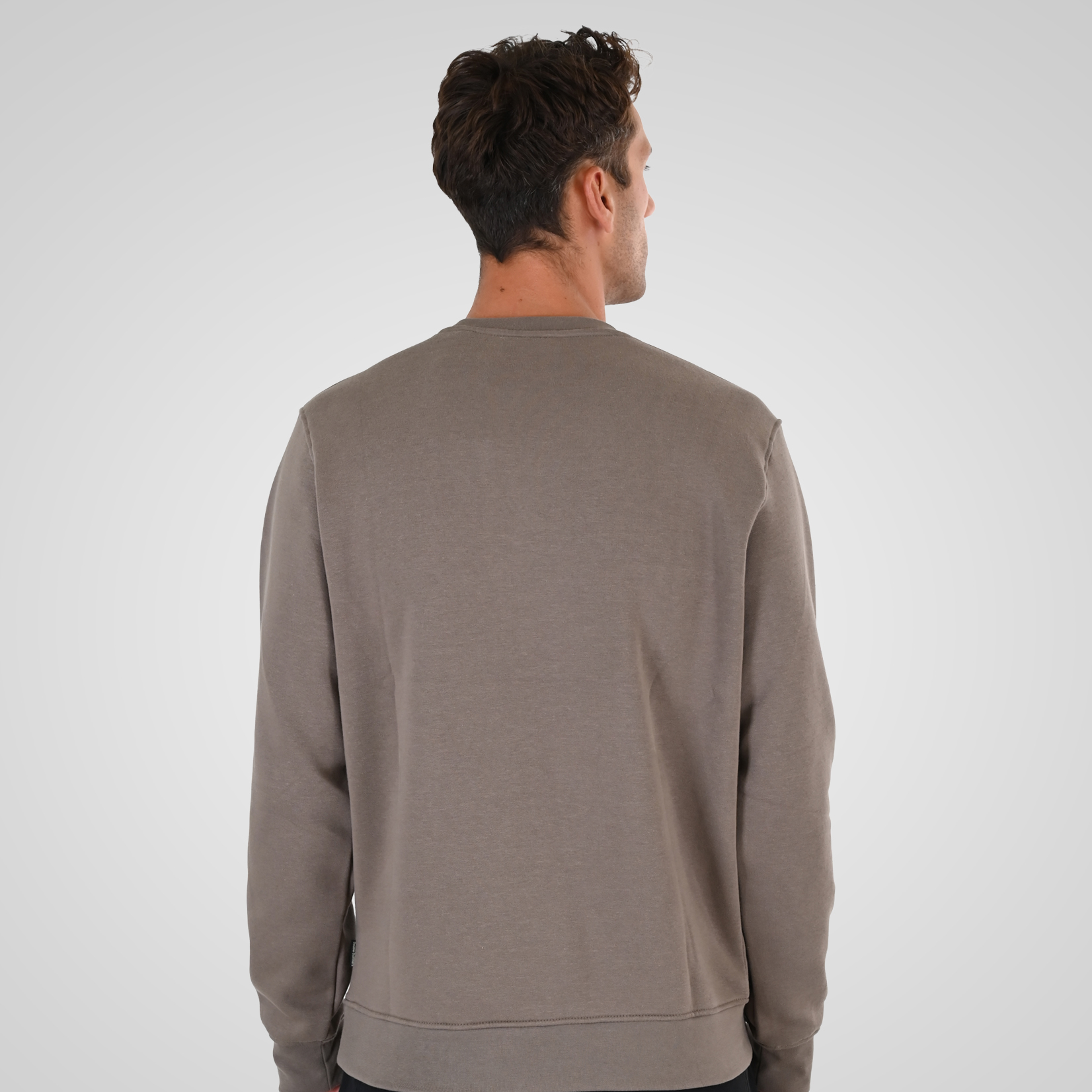 262MTOP-1151 CREWNECK TOP WITH 3D AND DENSE EMBROIDERY (BRUSHED FLEECE) TAUPE - Image 4