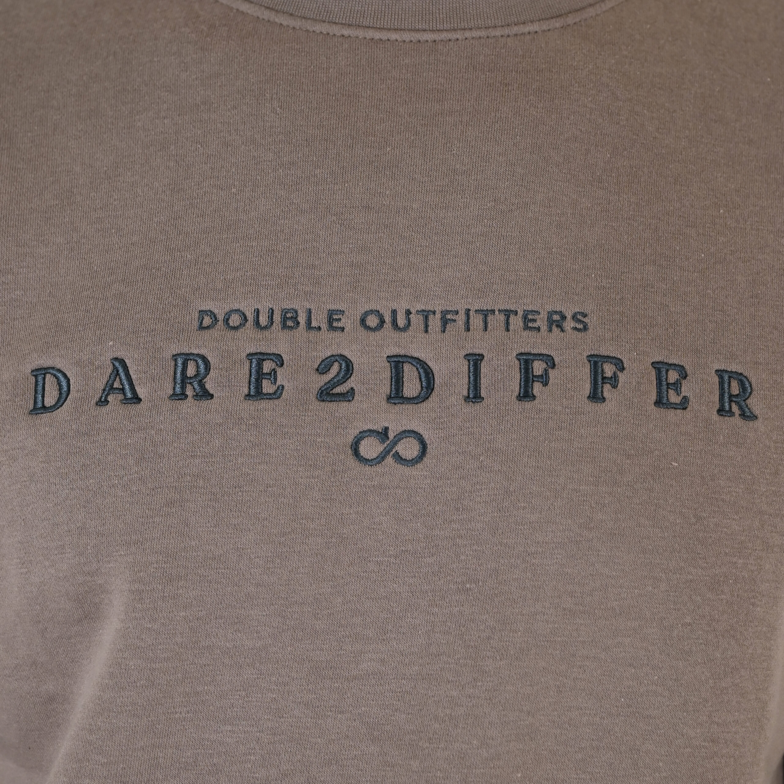 262MTOP-1151 CREWNECK TOP WITH 3D AND DENSE EMBROIDERY (BRUSHED FLEECE) TAUPE - Image 5