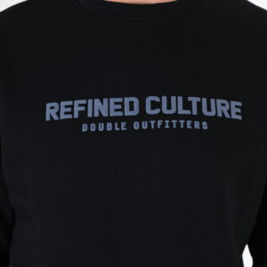 262MTOP-1152 CREWNECK TOP WITH PUFF PRINT (BRUSHED FLEECE) BLACK - Image 5