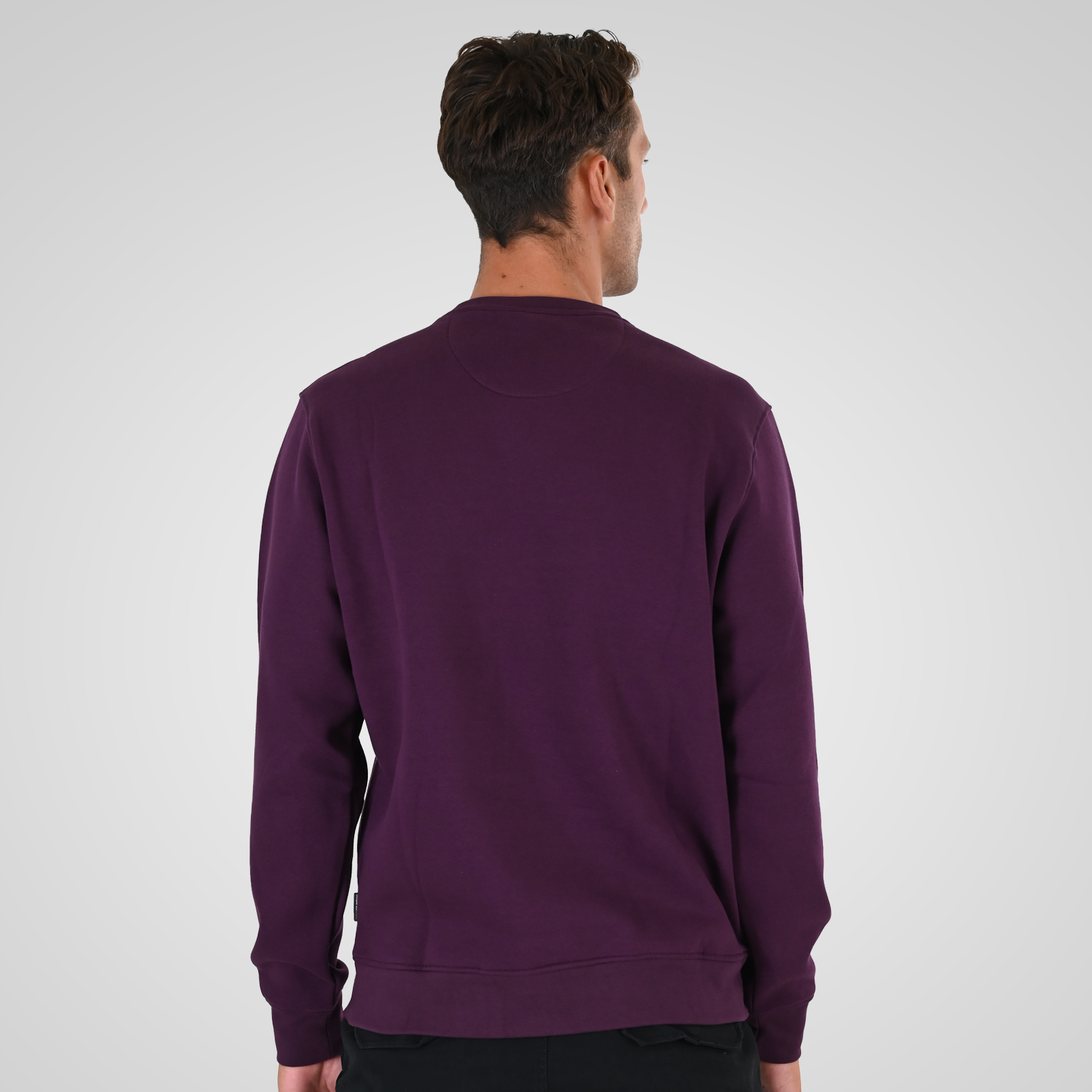 262MTOP-1152 CREWNECK TOP WITH PUFF PRINT (BRUSHED FLEECE) DK RASPBERRY - Image 4