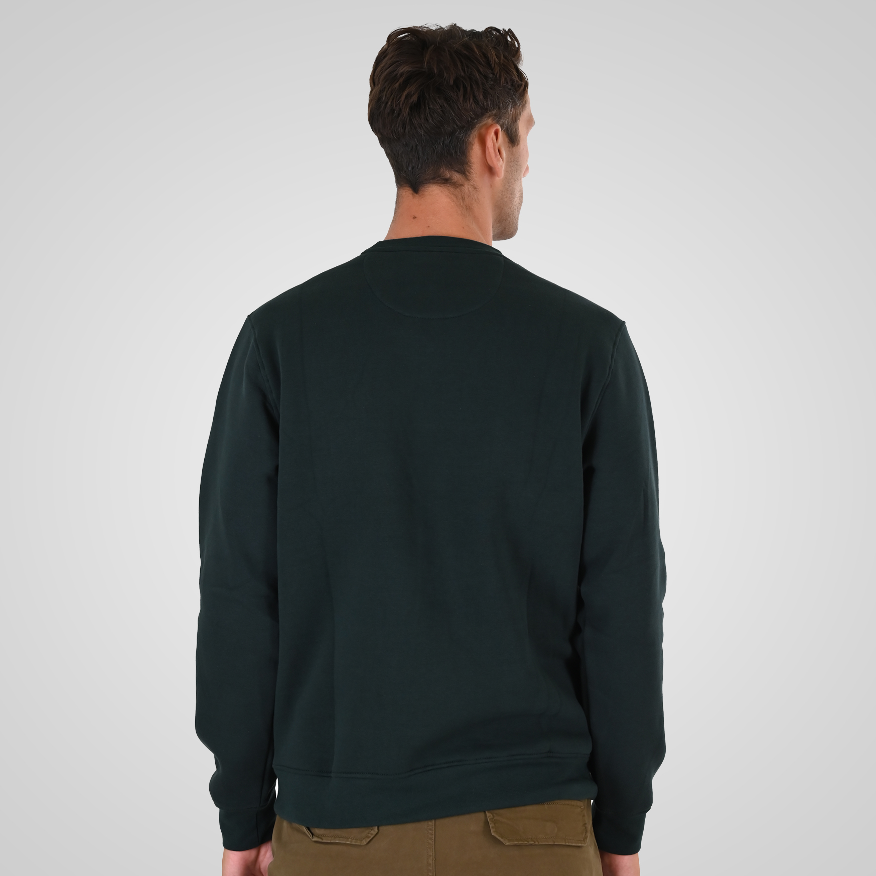 262MTOP-1152 CREWNECK TOP WITH PUFF PRINT (BRUSHED FLEECE) FOREST GREEN - Image 4