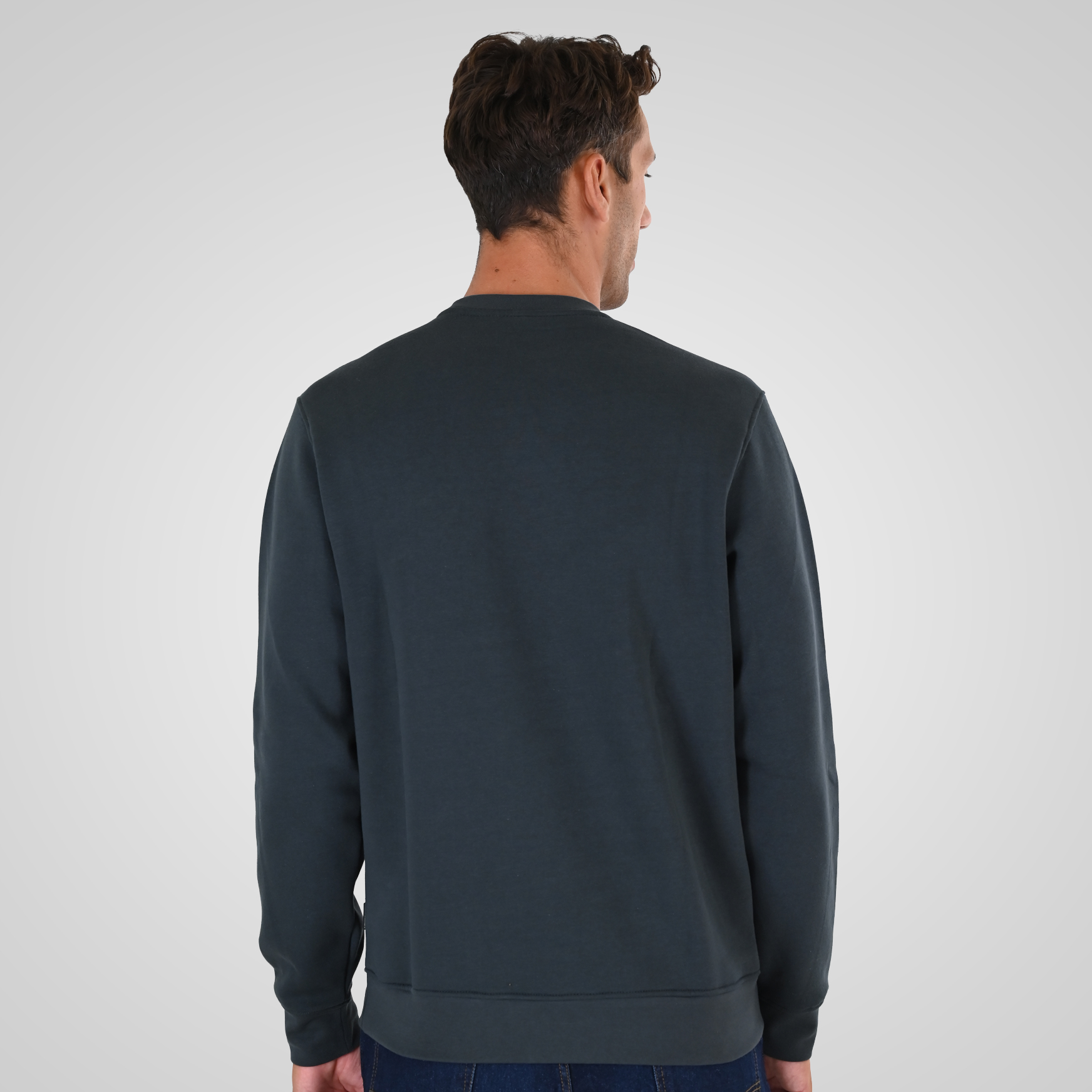 262MTOP-1153 CREWNECK TOP WITH EMBOSSED AND HIGH DENSITY PRINT (BRUSHED FLEECE) ANTHRACITE - Image 4