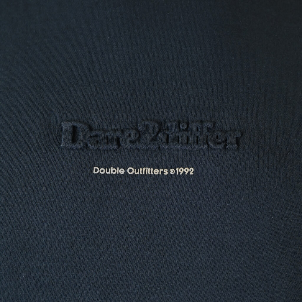 262MTOP-1153 CREWNECK TOP WITH EMBOSSED AND HIGH DENSITY PRINT (BRUSHED FLEECE) ANTHRACITE