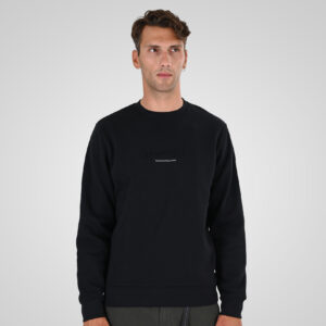 262MTOP-1153 CREWNECK TOP WITH EMBOSSED AND HIGH DENSITY PRINT (BRUSHED FLEECE) BLACK