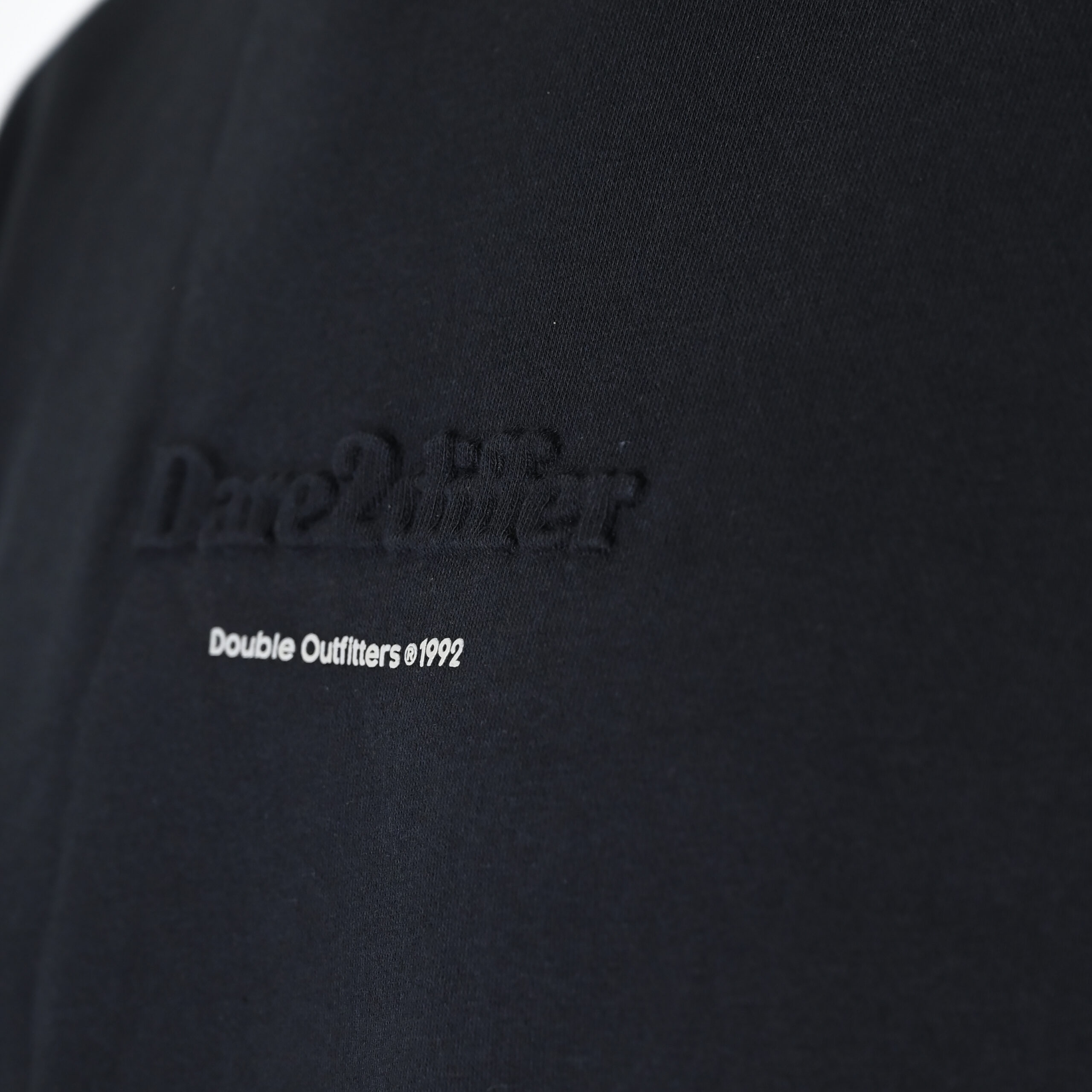 262MTOP-1153 CREWNECK TOP WITH EMBOSSED AND HIGH DENSITY PRINT (BRUSHED FLEECE) BLACK - Image 5