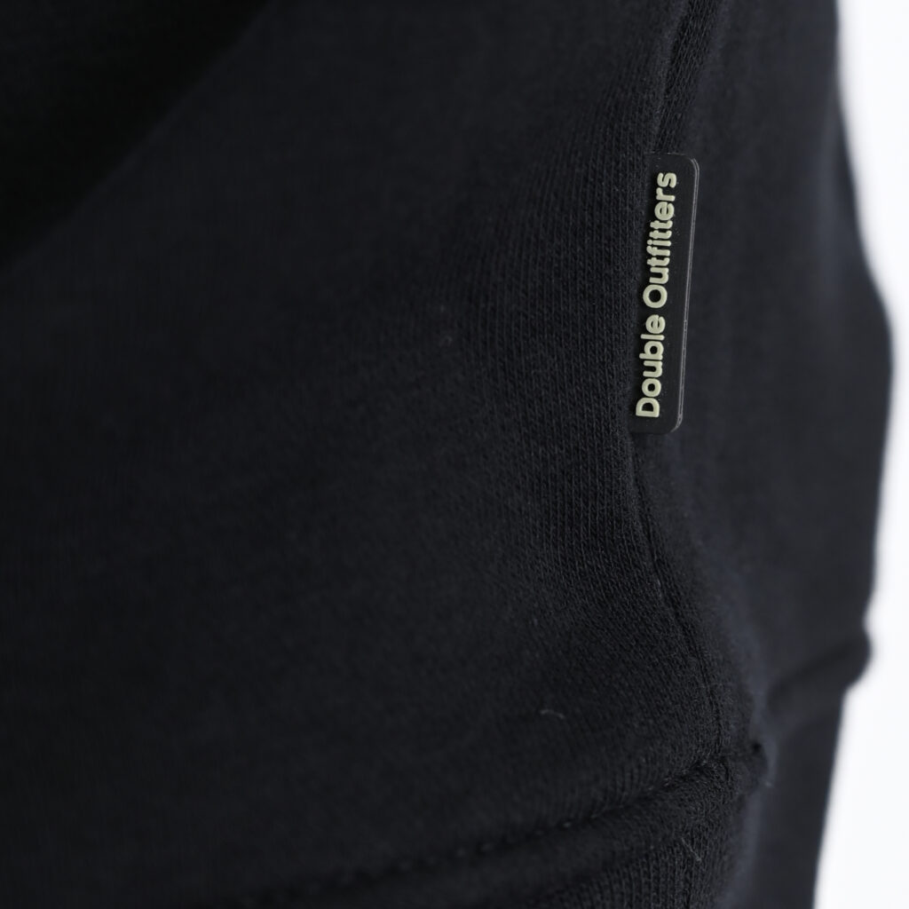 262MTOP-1153 CREWNECK TOP WITH EMBOSSED AND HIGH DENSITY PRINT (BRUSHED FLEECE) BLACK