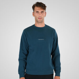 262MTOP-1153 CREWNECK TOP WITH EMBOSSED AND HIGH DENSITY PRINT (BRUSHED FLEECE) DEEP TEAL