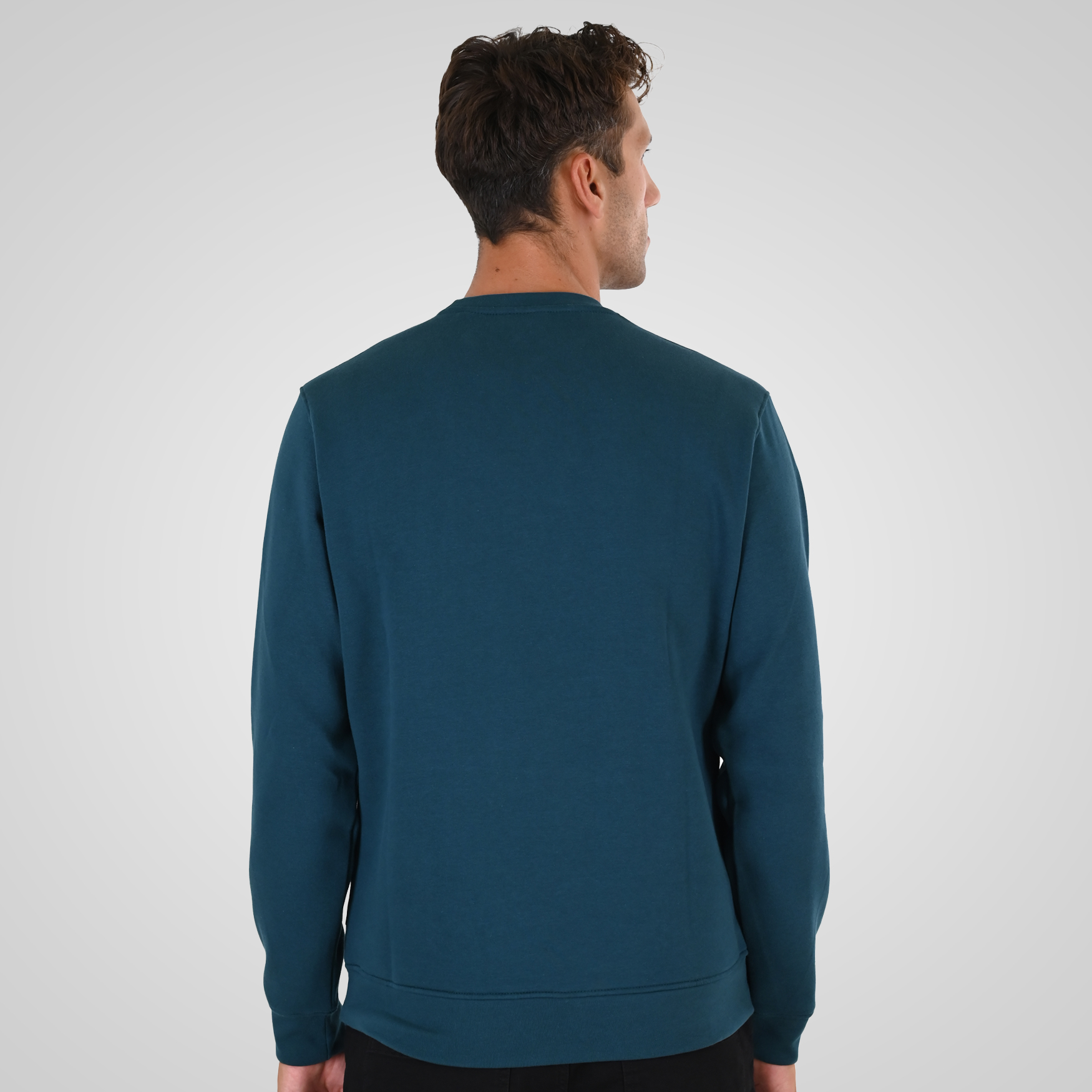 262MTOP-1153 CREWNECK TOP WITH EMBOSSED AND HIGH DENSITY PRINT (BRUSHED FLEECE) DEEP TEAL - Image 4