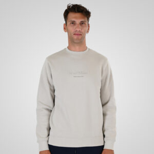 262MTOP-1153 CREWNECK TOP WITH EMBOSSED AND HIGH DENSITY PRINT (BRUSHED FLEECE) ICE