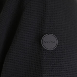 262MTOP-1154 HOODIE IN SPECIAL FABRIC (WAFFLE) BLACK - Image 5