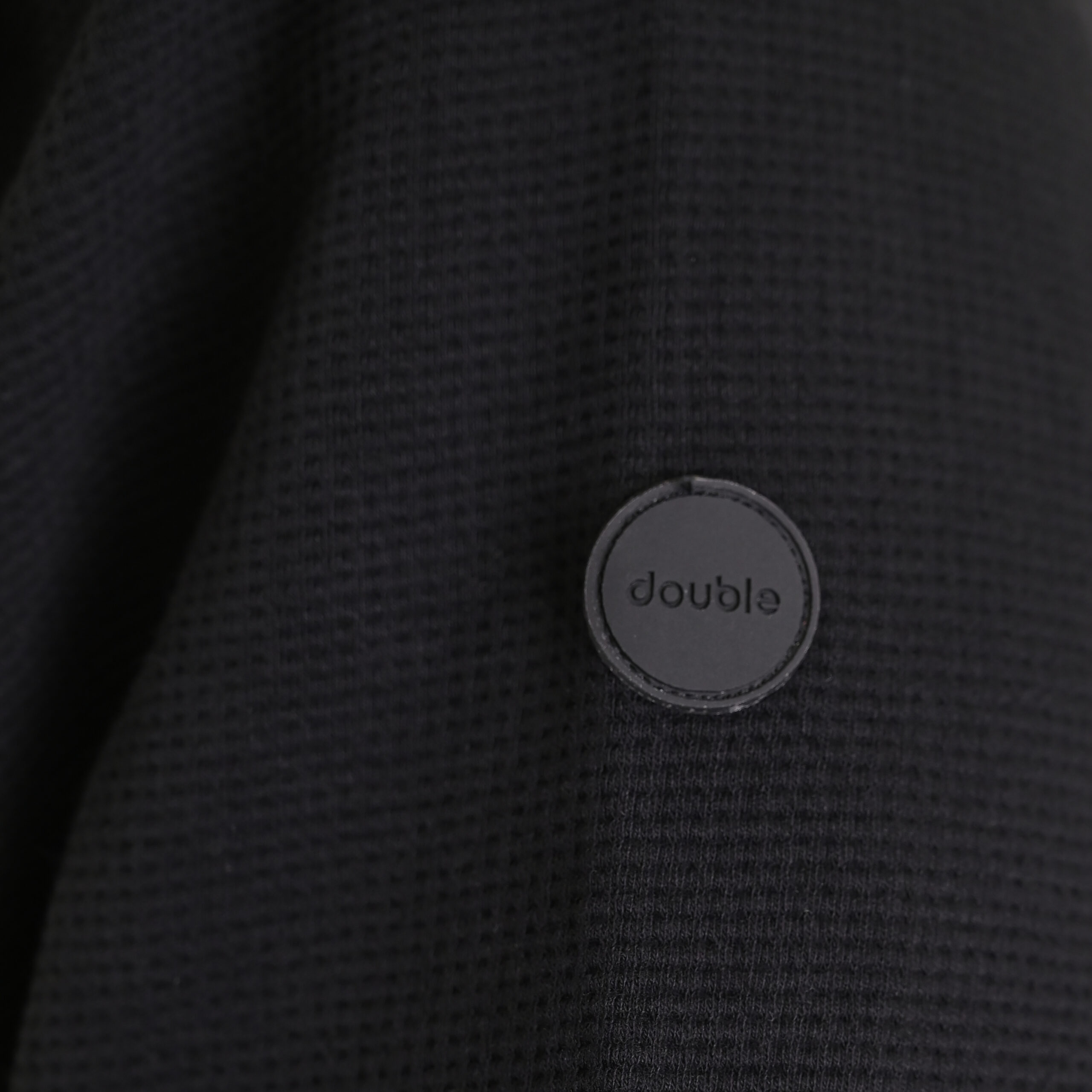 262MTOP-1154 HOODIE IN SPECIAL FABRIC (WAFFLE) BLACK - Image 5