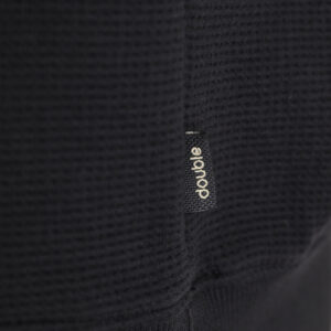 262MTOP-1154 HOODIE IN SPECIAL FABRIC (WAFFLE) BLACK - Image 6