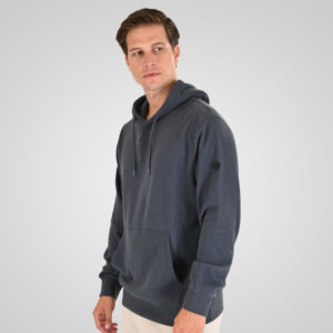 262MTOP-1154 HOODIE IN SPECIAL FABRIC (WAFFLE) STEEL BLUE - Image 3