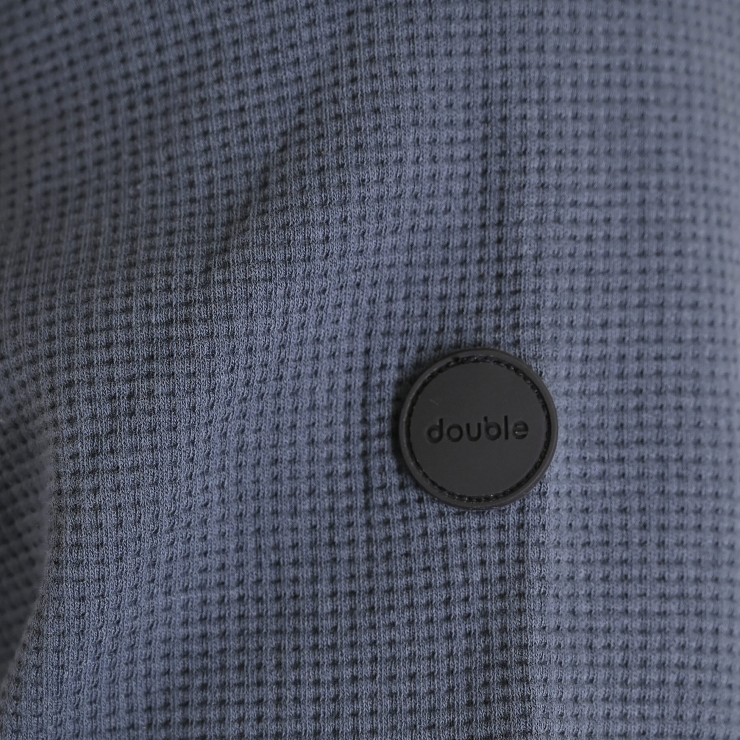 262MTOP-1154 HOODIE IN SPECIAL FABRIC (WAFFLE) STEEL BLUE - Image 5
